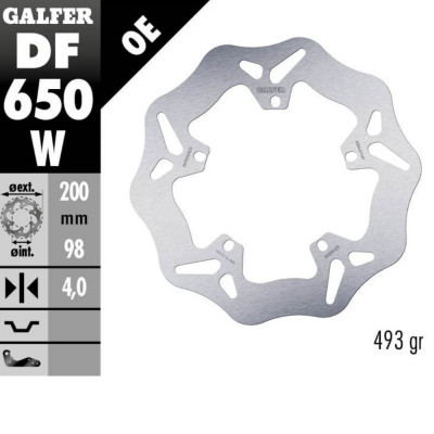 Disc frana fata/spate Galfer WAVE FIXED 200x4mm DF650W Disc frana fata/spate Galfer WAVE FIXED 200x4mm DF650W