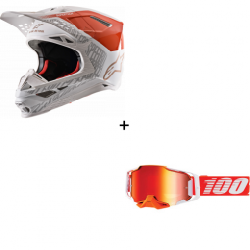 Kit motocross ALPINESTARS SM8 TRIPLE MX ORANGE/WHITE 2 buc.