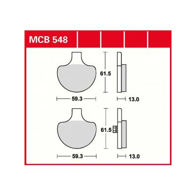 Garnituri frână TRW MCB548 Garnituri frână TRW MCB548
