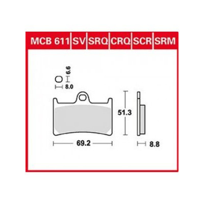 Garnituri frână TRW MCB611 Garnituri frână TRW MCB611
