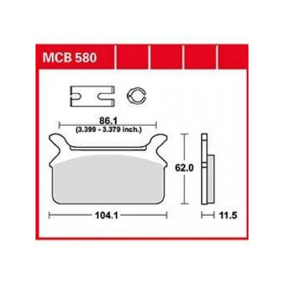 Garnituri frână TRW MCB580 Garnituri frână TRW MCB580