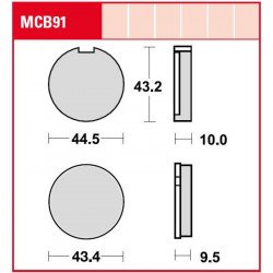 Garnituri frână TRW MCB91 Garnituri frână TRW MCB91