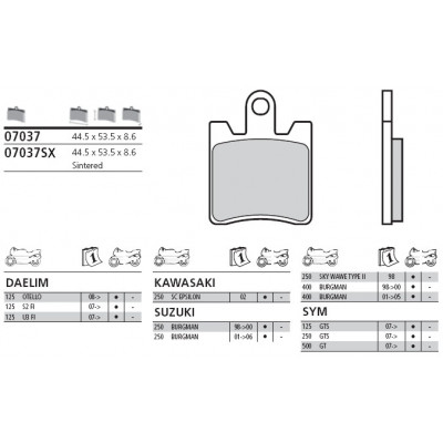 Garnituri frână pentru scuter BREMBO 07037XS
