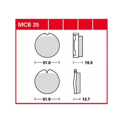 Garnituri frână TRW MCB35 Garnituri frână TRW MCB35