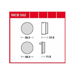 Garnituri frână TRW MCB502 Garnituri frână TRW MCB502