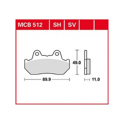 Garnituri frână TRW MCB512 Garnituri frână TRW MCB512
