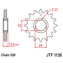 Pinion față JTF1126,16