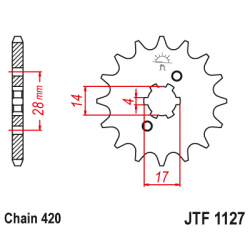 Pinion față JTF1127,15