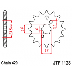 Pinion față JTF1128,13