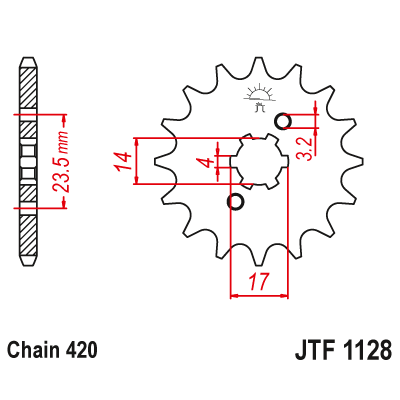Pinion față JTF1128,11