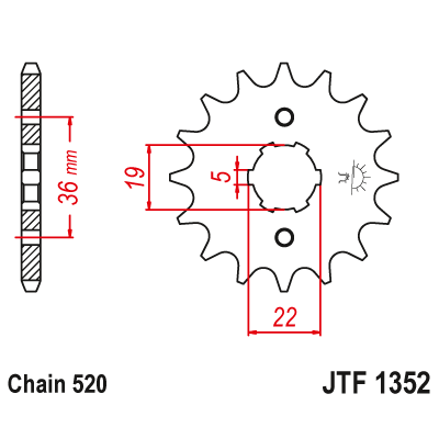 Pinion față  JTF1352,14