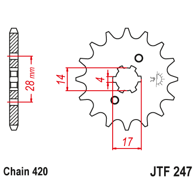 Pinion față JTF247,13 Pinion față JTF247,13
