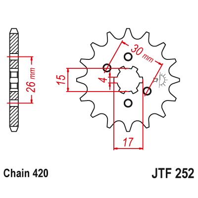 Pinion față JTF252,15 Pinion față JTF252,15