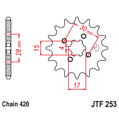 Pinion față JTF253,12 Pinion față JTF253,12