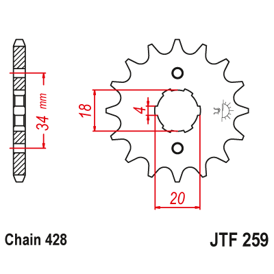 Pinion față JTF259,12 Pinion față JTF259,12