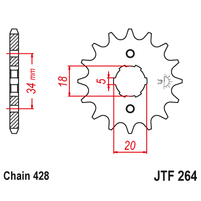 Pinion față JTF264,14 Pinion față JTF264,14
