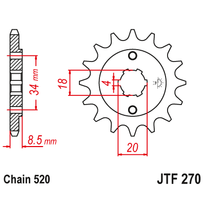 Pinion față JTF270,13 Pinion față JTF270,13