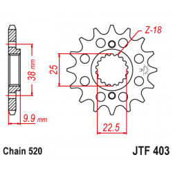 Pinion față JTF403,13 Pinion față JTF403,13