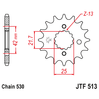 Pinion fata cu garnitura cauciuc JTF513,15RB Pinion fata cu garnitura cauciuc JTF513,15RB