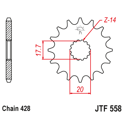 Pinion față JTF558,16