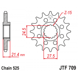 Pinion față JTF709,16