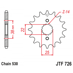 Pinion față JTF726,15
