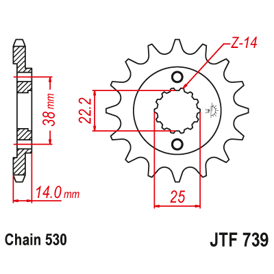 Pinion față JTF739,15 Pinion față JTF739,15