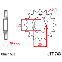 Pinion față JTF743,15 Pinion față JTF743,15