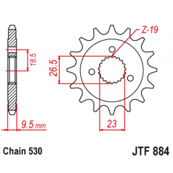 Pinion față JTF884,21