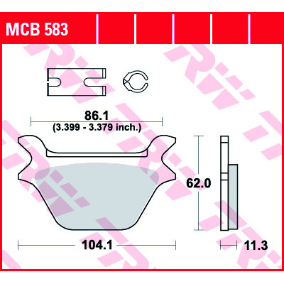 Garnituri frână TRW MCB583 Garnituri frână TRW MCB583