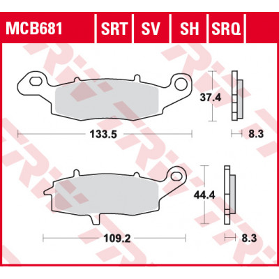 Garnituri frână TRW MCB681SRQ Garnituri frână TRW MCB681SRQ