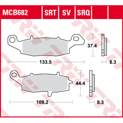 Garnituri frână TRW MCB682 Garnituri frână TRW MCB682