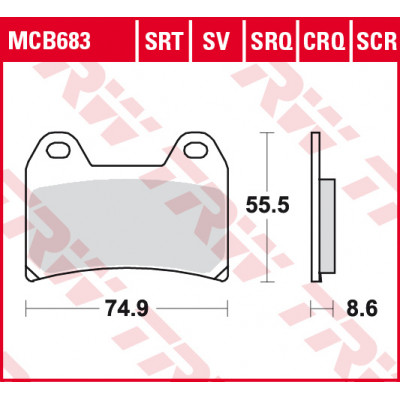 Garnituri frână TRW MCB683 Garnituri frână TRW MCB683