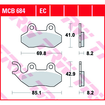 Garnituri frână TRW MCB684 Garnituri frână TRW MCB684
