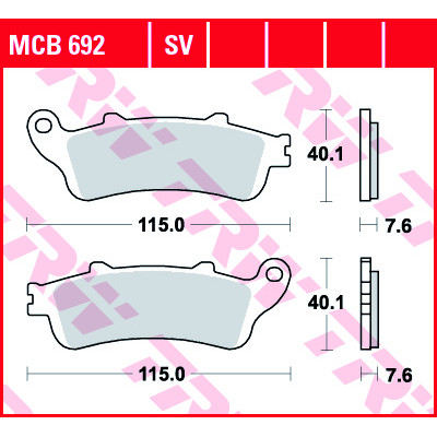 Garnituri frână TRW MCB692SV Garnituri frână TRW MCB692SV