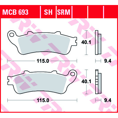 Garnituri frână TRW MCB693 Garnituri frână TRW MCB693