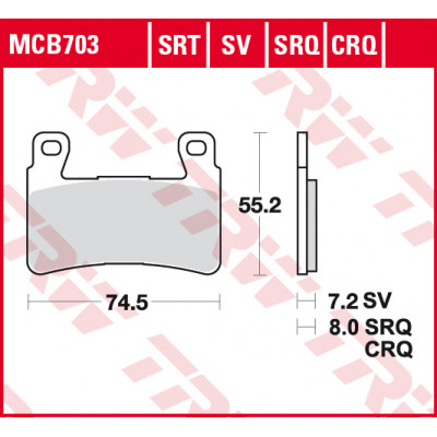 Garnituri frână TRW MCB703 Garnituri frână TRW MCB703