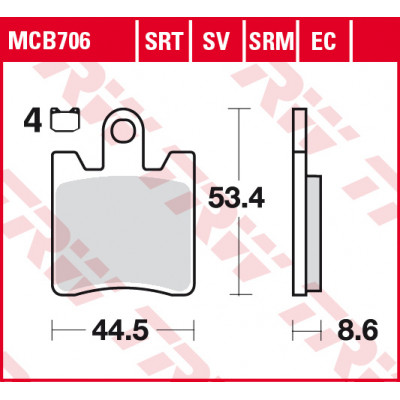 Garnituri frână TRW MCB706SV Garnituri frână TRW MCB706SV