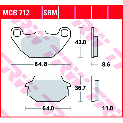 Garnituri frână TRW MCB712 Garnituri frână TRW MCB712