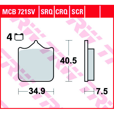 Garnituri frână TRW MCB721SRQ Garnituri frână TRW MCB721SRQ