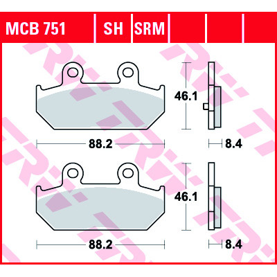 Garnituri frână TRW MCB751SRM Garnituri frână TRW MCB751SRM