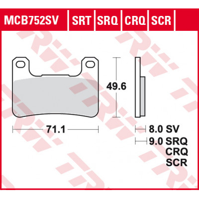 Garnituri frână TRW MCB752SV Garnituri frână TRW MCB752SV