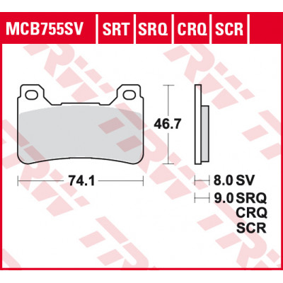 Garnituri frână TRW MCB755SCR Garnituri frână TRW MCB755SCR