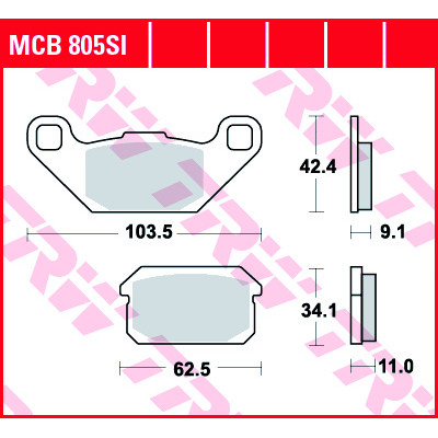 Garnituri frână TRW MCB805SI Garnituri frână TRW MCB805SI