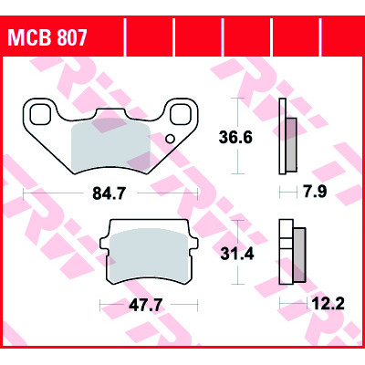 Garnituri frână TRW MCB807 Garnituri frână TRW MCB807