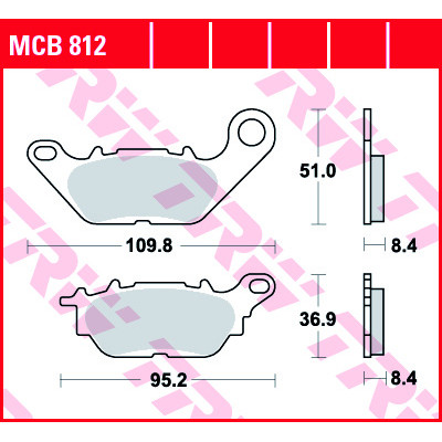 Garnituri frână TRW MCB812 Garnituri frână TRW MCB812