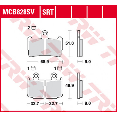 Garnituri frână TRW MCB828SV Garnituri frână TRW MCB828SV