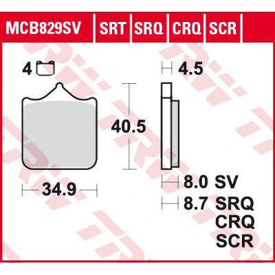 Garnituri frână TRW MCB829CRQ Garnituri frână TRW MCB829CRQ