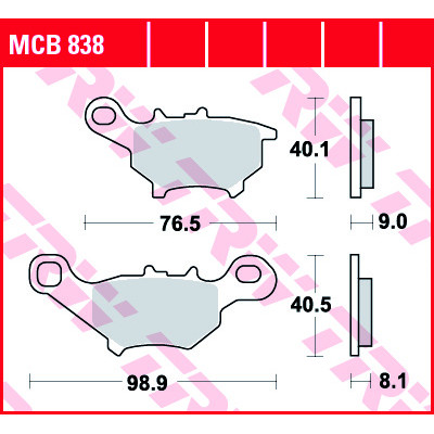 Garnituri frână TRW MCB838 Garnituri frână TRW MCB838