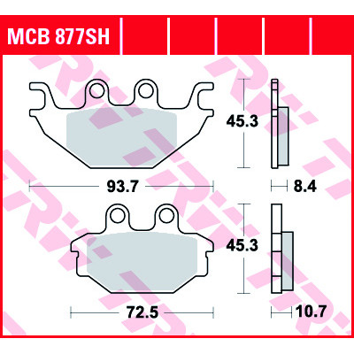 Garnituri frână TRW MCB877SH Garnituri frână TRW MCB877SH